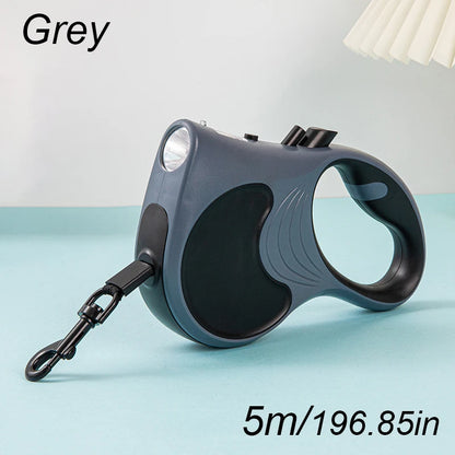 5M Dog Leash for Small Dogs Cat with Lights for Small Medium Large Dogs Cats Automatic Retractable Durable Pet Supplies
