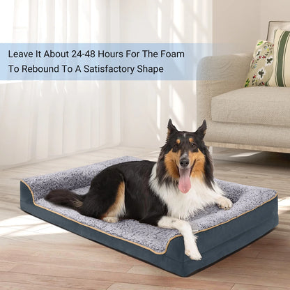 Dog Bed for Large Medium Small Dogs Orthopedic Dog Sofa Bed Non Slip Pet Couch with Removable Washable Cover Supportive Egg Crate Foam S to XL, Dark Gray