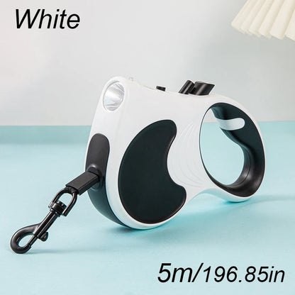 5M Dog Leash for Small Dogs Cat with Lights for Small Medium Large Dogs Cats Automatic Retractable Durable Pet Supplies