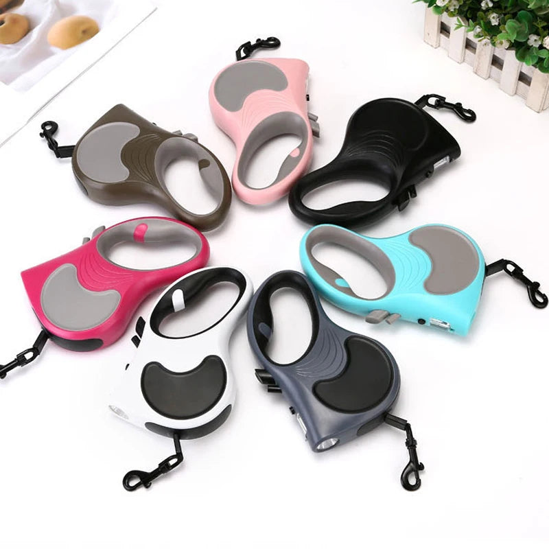 5M Dog Leash for Small Dogs Cat with Lights for Small Medium Large Dogs Cats Automatic Retractable Durable Pet Supplies