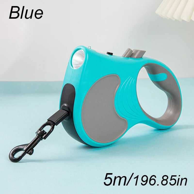5M Dog Leash for Small Dogs Cat with Lights for Small Medium Large Dogs Cats Automatic Retractable Durable Pet Supplies