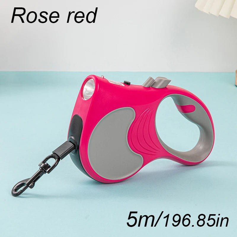 5M Dog Leash for Small Dogs Cat with Lights for Small Medium Large Dogs Cats Automatic Retractable Durable Pet Supplies