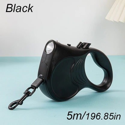 5M Dog Leash for Small Dogs Cat with Lights for Small Medium Large Dogs Cats Automatic Retractable Durable Pet Supplies